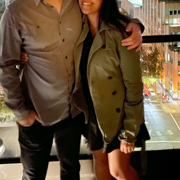 Abercrombie & Fitch Green Trench Jacket - Picture 6 of 6